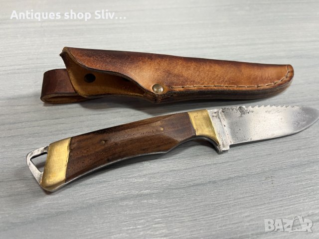 Кован нож за дране с кожена кания. №3827, снимка 4 - Антикварни и старинни предмети - 40435503