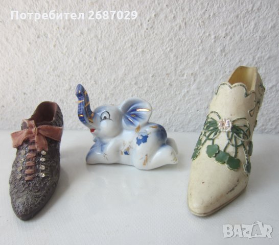 2 обувки и синьо слонче, слон обувка с ток фигура статуетка, снимка 10 - Статуетки - 29288433