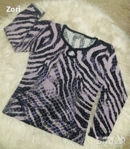 Блуза от фино еластично плетиво в люляково-розови цветове