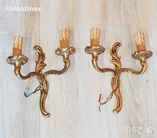 Чифт старинни бронзови аплици в стил Луи 15