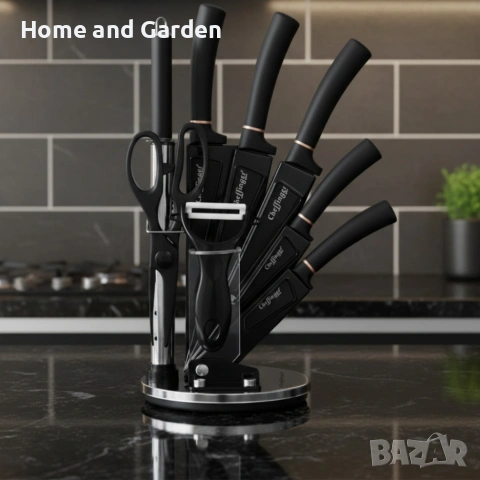 Комплект уреди за рязане Cheffinger 9 части – мраморно покритие, снимка 8 - Други - 53947974