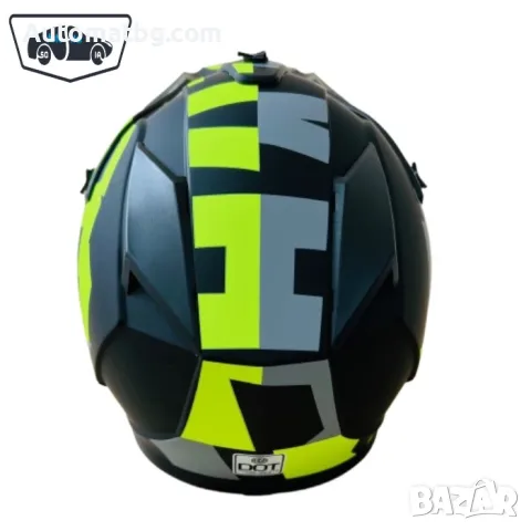 Кросова каска Automat, За мотор, Атв, Велосипед, S, M и L, Черен с неон и графит, снимка 4 - Аксесоари и консумативи - 49303132