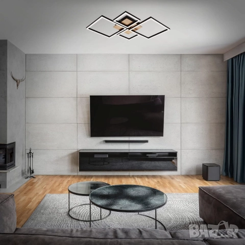 LED Плафон BRILONER Leuchten 48W – Димируема Светлина, 4,000 lm, 3,000 K, Черно-Дървесен Дизайн!, снимка 6 - Лед осветление - 52123273