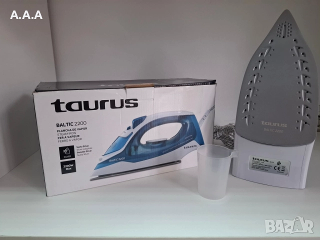 Ютия Taurus Baltic 2200. 2200W, Керамична гладеща плоча, 110g/min, 300ml, термостат, вертикално глад, снимка 2 - Ютии - 52274348