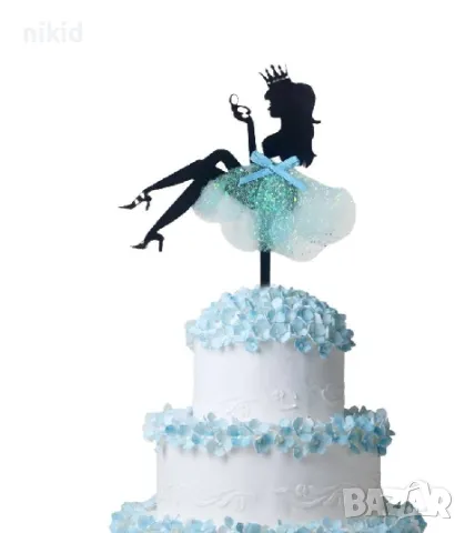 3 вида момиче лейди жена с тюл тюлена пола пластмасов топер за торта украса декор, снимка 3 - Други - 48924153