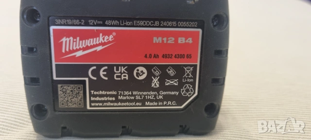 Milwaukee M12 Батерия и зарядно, снимка 4 - Други инструменти - 53934033