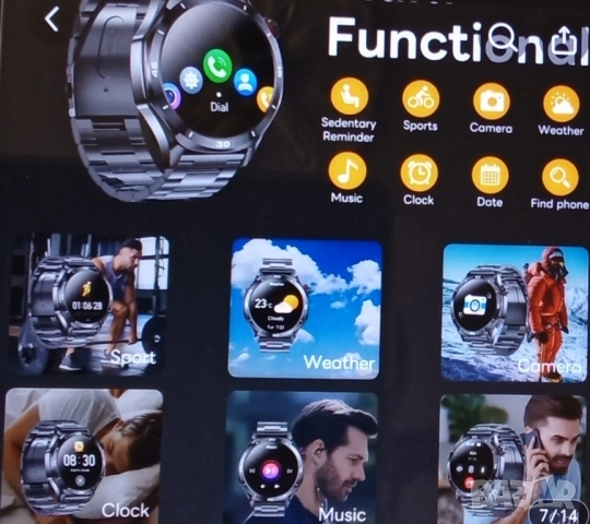 Мъжки водоустойчив смарт часовник , снимка 6 - Мъжки - 52495860