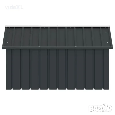 vidaXL Кучешка къща антрацит 116,5x153x81,5 см поцинкована стомана, снимка 6 - За кучета - 56146350