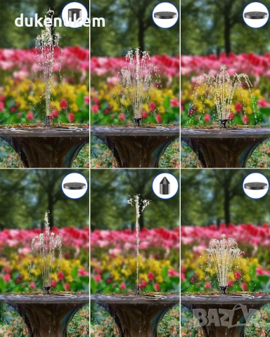 Соларен фонтан Biling 2.5W – с филтър и 6 дюзи, снимка 3 - Градински мебели, декорация  - 52711221