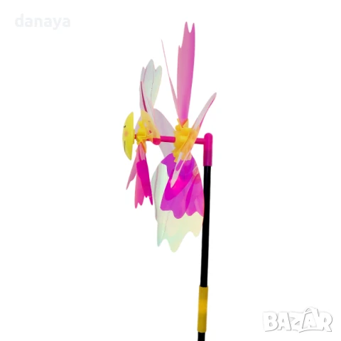 5949 Декоративна вятърна въртележка със светлоотразяващи цветове, 48 см, снимка 5 - Градински мебели, декорация  - 50684199