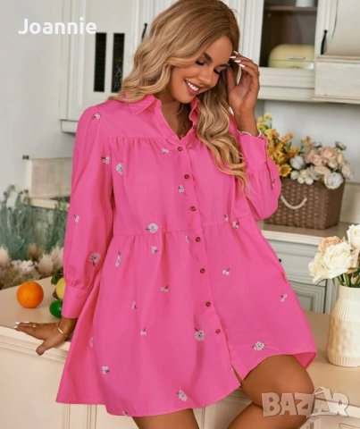 Розова риза рокля размер С / M, снимка 1 - Ризи - 42303587