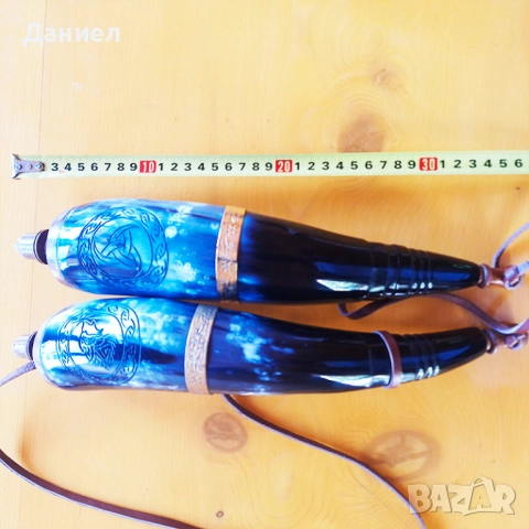 Барутница от естествен биволски рог с бронзов обков., снимка 7 - Ръчно изработени сувенири - 44978688