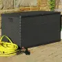 vidaXL Градински сандък за съхранение антрацит 120x56x63 см PP ратан, снимка 4