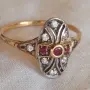 Лот от пръстени със скъпоценни камъни. Сребро с позлата., снимка 3