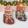 6249 Декоративен коледен чорап за подаръци и украса Merry X-Mas, 17×12 см, снимка 1