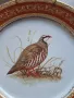 декоративна порцеланова чиния с позлата Limoges ловен мотив яребица 8/1, снимка 2