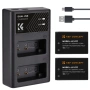 Комплект 2 батерии LP-E17 + USB зарядно K&F Concept за Canon (нови), снимка 1