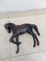Стара кожена статуетка на кон, снимка 4