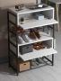 Шкаф за обувки с 4 рафта и 2 врати/ Етажерка за обувки/ Рафт за обувки, снимка 7