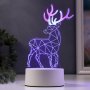 2451 Декоративна 3D LED лампа Северен елен коледна украса