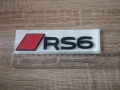 емблема Audi RS6 нов стил черно с червено, снимка 6