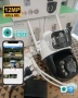 ICSEE. 12MP ULTRA HD  КАМЕРА С ДВА ОБЕКТИВА, ДВОЕН ЕКРАН (dual-screen  camera). Двойна камера. Въртя, снимка 1