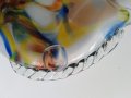 Пепелник Рибка от цветно стъкло 20,5*12,5 см, античен, снимка 3