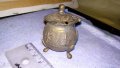 СТАРО БРОНЗОВО ТИБЕТСКО МИНИ - КОТЛЕ ОРНАМЕНТИРАНО КОЛЕКЦИОНЕРСКО РЯДКО РЪЧВА ИЗРАБОТКА 34163, снимка 6