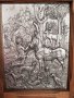 Антична немска релефна и гравирана оловно цинкова картина, снимка 2