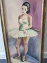 Parin 70х37см/стара испанска картина масло върху платно/портрет-балерина/дървена рамка, снимка 2