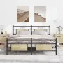 vidaXL Метална рамка за легло, без матрак, сонома дъб, 160x200 см, снимка 2