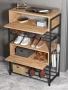 Шкаф за обувки с 4 рафта и 2 врати/ Етажерка за обувки/ Рафт за обувки, снимка 4