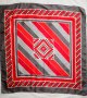 Копринен шал в червено и сиво 67/65, снимка 1 - Шалове - 37340365