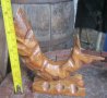 Дървена риба моливник фигура статуетка дърворезба, снимка 2
