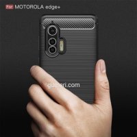  Motorola Moto Edge + Карбонов удароустойчив гръб , снимка 3 - Калъфи, кейсове - 30460015