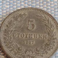 Монета 5 стотинки 1917г. Царство България за КОЛЕКЦИЯ ДЕКОРАЦИЯ 25263, снимка 2 - Нумизматика и бонистика - 44431194