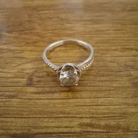 Сребърен пръстен с цирконий, снимка 1 - Пръстени - 39360269