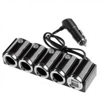 Разклонител за запалка Automat, 4 гнезда, 2 USB, Черен, снимка 3 - Аксесоари и консумативи - 38462448