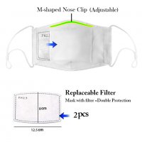 Защитна маска + 2бр. филтри с активен въглен , снимка 2 - Други - 29598291