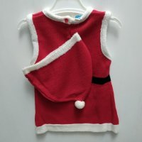 Нов детски Коледен комплект от рокля и шапка, снимка 2 - Детски рокли и поли - 42919601
