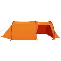 Къмпинг палатка за 4 души, сиво и оранжево, снимка 4 - Палатки - 37714348