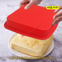Голяма силиконова форма за торта - квадратна - КОД 4197, снимка 4 - Форми - 44655015