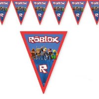 roblox Роблокс син Парти Гирлянд Знаменца Флаг Банер, снимка 1 - Други - 34883188