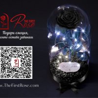 Подарък за рожден ден / Вечна Черна роза в ГОЛЯМА стъкленица / Оригинален подарък за нея, снимка 4 - Декорация за дома - 28355038