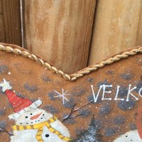 Коледа–рисувано метално пано.Германия, снимка 4 - Декорация за дома - 30598252