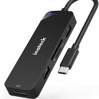 Inateck USB C Hub 5 в 1, USB 3.1 Gen1, 4K HDMI, 2хUSB  3.0.четец на SD/TF карти, снимка 1 - Други - 34874636