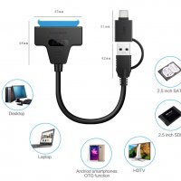 Кабел USB 3.0 и Tape-C  към HDD 2.5 SATA, снимка 2 - Друга електроника - 32089439