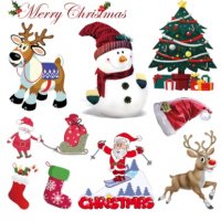 Merry Christmas красиви Коледни лист термо апликация картинка за дреха блуза чанта, снимка 1 - Други - 30744597