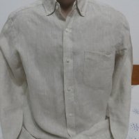 Мъжка риза с дълъг ръкав от лен Massimo Dutti