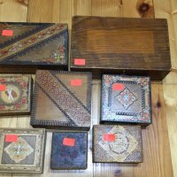 Колекция от дървени кутии, снимка 1 - Антикварни и старинни предмети - 38901378